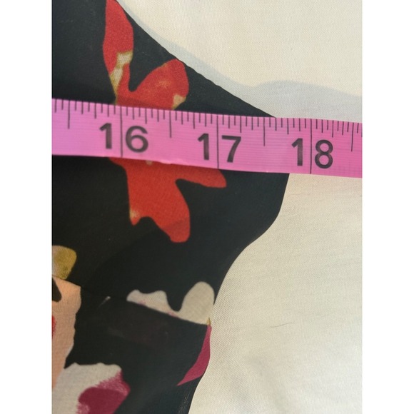 Ann Taylor LOFT Women's Black Floral Sleeveless‎ Dress Size 4 Fit & Flare Midi - Picture 5 of 6